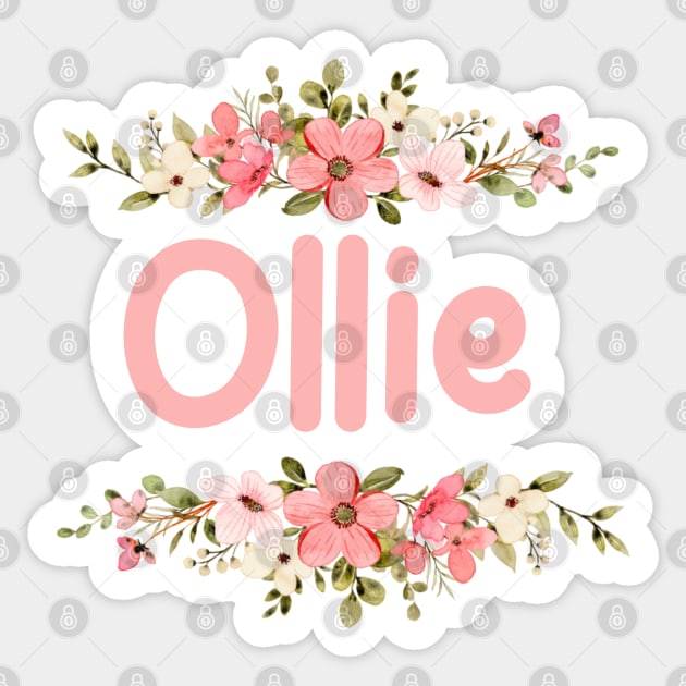 Flower Border Ollie Name Label Flower Border Ollie Name Label